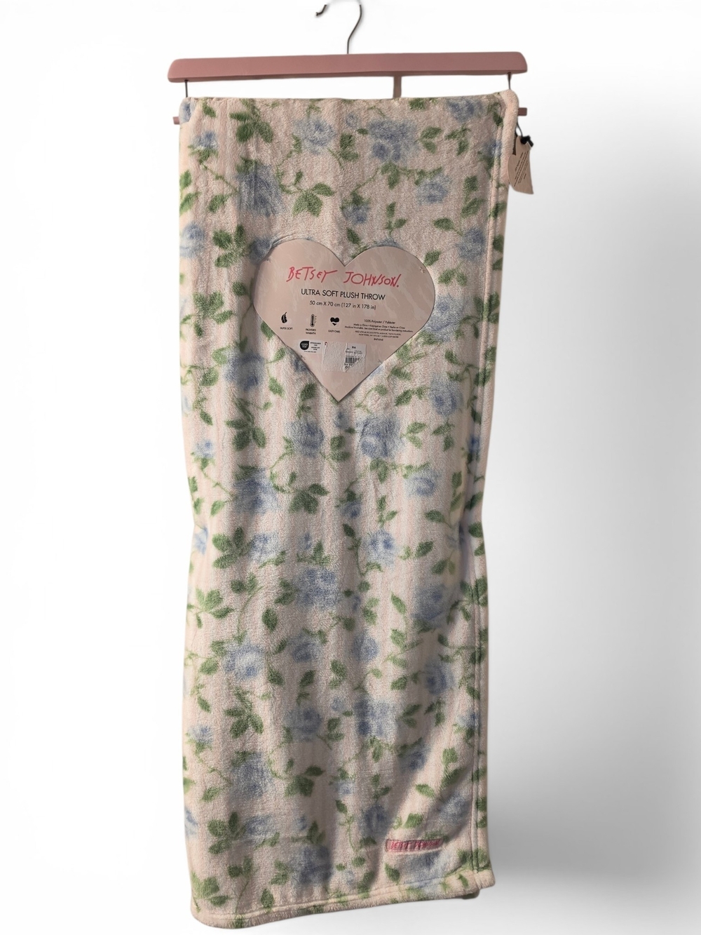 Betsey Johnson Soft Secret Garden Large Floral Throw Blanket NWT!